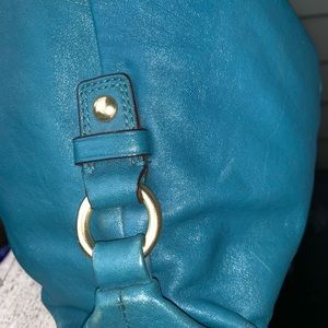 Coach teal Hobo leather purse